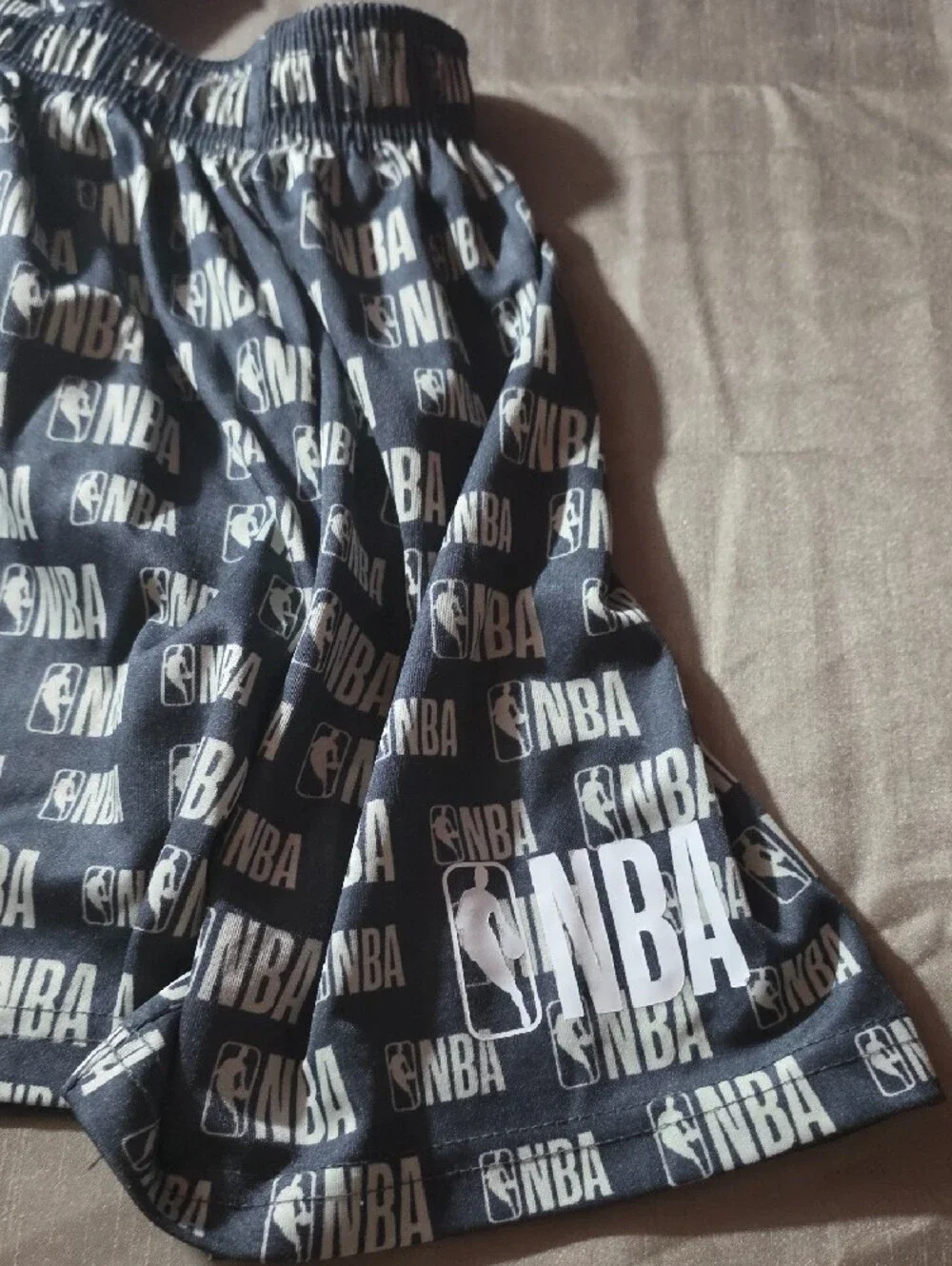 NBA Black and White All-Over Logo Tank & Shorts Set